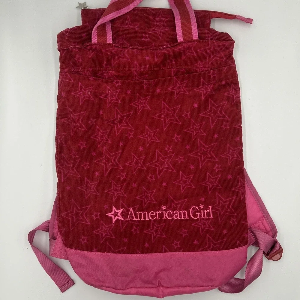 American Girl Doll Lot Bitty Baby Red Star‎ Pj's Corduroy Doll Bag Back Pack